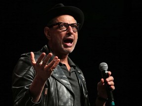 Actor Jeff Goldblum takes part in a discussion at the Calgary Expo at Stampede Park on Saturday.