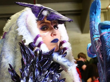 KP Cosplays waits for the costume contest to start at the Calgary Expo on Saturday April 28, 2018.