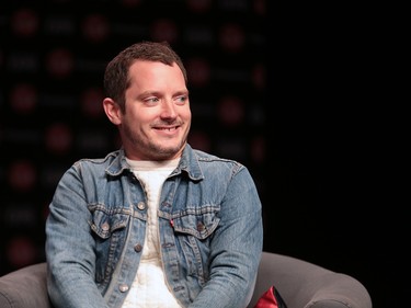 Actor Elijah Wood takes part in a discussion at the Calgary Expo at Stampede Park on Sunday April 29, 2018.