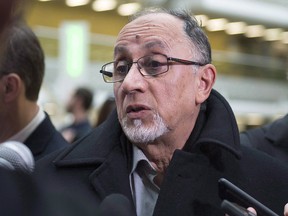 Quebec Islamic Cultural Centre president Boufeldja Benabdallah speaks at a news conference on Wednesday, March 28.