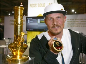 Olympic snowboarder and gold medallist Ross Rebagliati poses at the cannabis and hemp expo held at the BMO Centre in downtown Calgary on Saturday, April 7, 2018. He was speaking and promoting his company Ross' Gold. Jim Wells/Postmedia