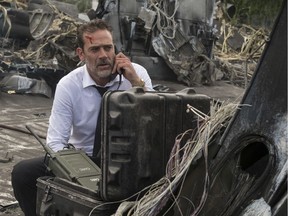 This image released by Warner Bros. shows Jeffrey Dean Morgan in a scene from Rampage.