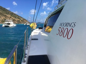 The Prodigious, the biggest catamaran in The Moorings fleet. The company is one of many that operate sailing charters in the British Virgin Islands. Photo, Michele Jarvie