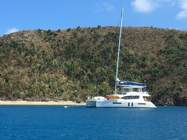 The Prodigious, a 58-foot catamaran that is part of The Moorings' charter fleet in the British Virgin Islands. Photo, Michele Jarvie