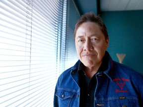 Kevin Littlelight, spokesman for Tsuut'ina Nation, poses at the band office near Calgary on Wednesday, April 18, 2018.