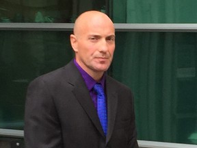 CPS officer Mark McCullough outside Calgary Court on Sept. 14, 2017.