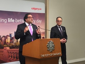 Finance Minister Joe Ceci met with Mayor Naheed Nenshi in Calgary Friday about moving ahead with a city charter.