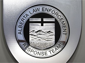 The ALERT shield in the team's offices in Edmonton, Alta., on Sept. 5, 2014.