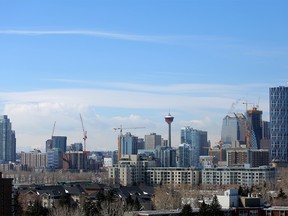 Calgary's skyline on April 3, 2018. Leah Hennel/Postmedia