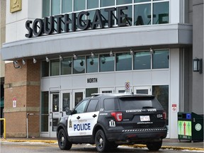 Police at the scene of a violent assault of a mall employee at Southgate Centre in Edmonton on Tuesday, April 17, 2018.