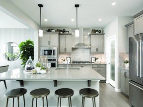 Jayman BUILT’s Vivid and Reunite showhome models in Seton both feature gorgeous kitchens and spacious living rooms.
