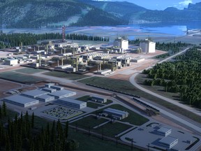 Rendering of the North West side of the LNG Canada. Courtesy LNG Canada (for Claudia Cattaneo story)