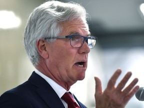 Canada's Minister of Natural Resources, Jim Carr, delivers brief remarks to the Edmonton business community regarding Canada's Energy Future, in Edmonton May 31, 2018