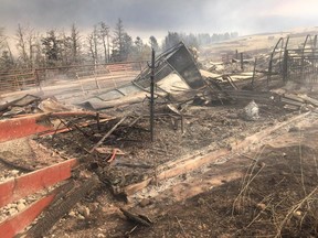 The Rocking Heart Ranch just outside Waterton Lakes National Park was hit by fire in 2017. Postmedia Calgary received a citation of merit at the National Newspaper Awards on Friday recognizing the work of journalist Bryan Passifiume, who covered the wildfire.