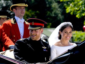 The day of the Royal Wedding in Windsor, Berkshire.  Featuring: Prince Harry, Duke of Sussex, Meghan, Duchess of Sussex Where: Windsor, Berkshire, United Kingdom When: 19 May 2018 Credit: Anthony Stanley/WENN.com ORG XMIT: wenn34276362