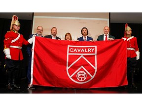 Calgary Cavalry FC, the new Canadian Premier League team, revealed its colours and crest today at Spruce Meadows, the team will start playing in the Spring of 2019. Al Charest/Postmedia