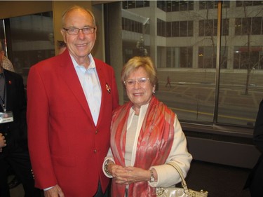 Cal 0429  Howe 8  The Gordie Howe C.A.R.E.S. Pro Am weekend has been a great success since inception thanks  in part to day-one supporter Frank King who is pictured at the 2017 kick-off luncheon held Apr 7 at the Westin. Joining King is his wife Jeanette.