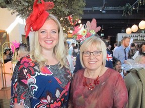 Scores of guests donned their finest May 19 to attend the Royal Wedding Watch Party at Royale on 17th Avenue. Pictured are event producer Lisa Shelley (left) and British Consul General in Calgary, Caroline Saunders.