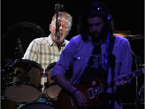 Don Henley on drums and singing with The Eagles at the Scotiabank Saddledome.