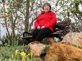 Horticulturist Kath Smyth with the Calgary Horticultural Society was photographed next to a rock garden at the society offices on Thursday, May 17, 2018. Gavin Young/Postmedia