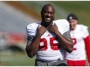 Ja'Gared Davis during Calgary Stampeders training camp at McMahon Stadium in Calgary, Alta.. on Friday May 25, 2018. Leah hennel/Postmedia