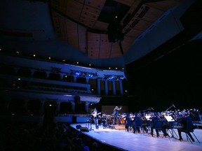 Singer Corb Lund performs with the Calgary Philharmonic Orchestra at the Jack Singer Concert Hall in on Nov. 2, 2017.