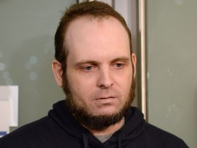 Joshua Boyle speaks to members of the media at Toronto's Pearson International Airport on Friday, October 13, 2017. A bail hearing is underway for former Afghanistan hostage Boyle, who faces several assault charges.THE CANADIAN PRESS/Nathan Denette