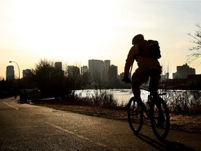 Lonny Balbi started Calgary's Bike to Work Day which will be this Friday for the second year running. In this file photo, Balbi, who works downtown, pedals out on his 10km ride to work.