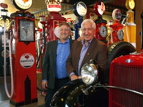 Calgary philanthropist and entrepreneur Bob Brawn, and his son Dean Brawn, left. The Brawn Family Foundation has pledged $500,000 to kickstart The Natural Resources Project at Heritage Park Historical Village.