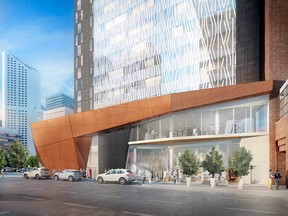 Rendering of the front entrance of The Dorian, a 300-room luxury hotel to be built on 5th Avenue S.W. in downtown Calgary.