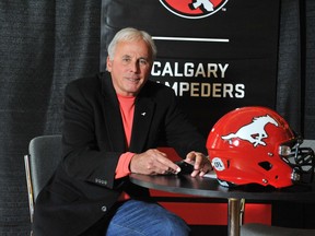 John Hufnagel of the Calgary Stampeders at the Canadian Football League annual winter meetings at Banff, Alta., on Jan. 10, 2018