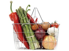 The Northwestern Health Unit reports the cost of a nutritious food basket  containing 67 items from Canadas Food Guide  now costs a family of four in the Kenora and Rainy River districts $941.86 per month. FILE PHTOO/QMI AGENCY ORG XMIT: food-basket2.jpg0
