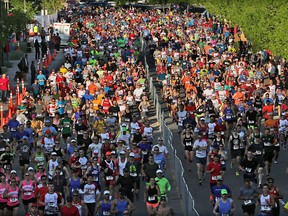 Marathoners and half marathoners take part in the Scotiabank Calgary Marathon on Sunday May 28, 2017.