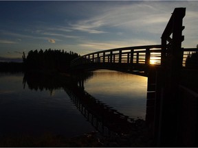 On Sept. 4, 2015, Stage 3 of the Tour of Alberta with cover parts of Grande Cache, District of Greenview, Jasper National Park and finish at the famous Miette Hot Springs. The sun rises in Pierre Grey's Lakes Provincial Park. The park is located 37 km east of Grande Cache. Grande Cache Tourism  Interpretive Centre boasts that Grande Cache is located on Highway 40 in Alberta and surrounded by stunning vistas of the Canadian Rocky Mountains, with lakes and all the outdoor activities you would ever want to do. Photo Coutesy/Grande Cache Tourism