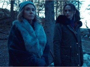 Megan Follows and Melanie Scrofano in a scene from Season 3 of Wynonna Earp. Courtesy, Michelle Faye Fraser.