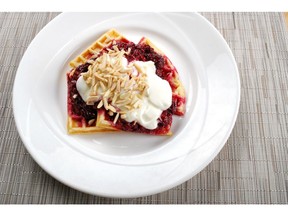 Yogurt Waffles for ATCO Blue Flame Kitchen for June 13, 2018. Image supplied by ATCO Blue Flame Kitchen.