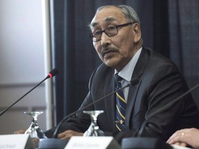 Nunavut Premier Paul Quassa takes questions from the media at the Western Premiers' Conference in Yellowknife, N.T., Wednesday, May 23, 2018.