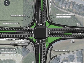 A City of Calgary document highlights the work to be done to the intersection of Bow Trail S.W. and 85 St. S.W.