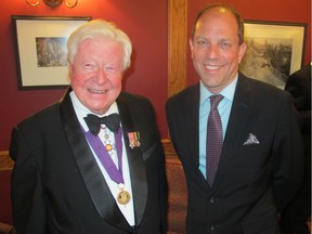 The Sir Winston Churchill Society of Calgary's 52nd Annual Memorial Banquet held June 29 at the Ranchmen's Club continued the tradition of preserving the legacy of Churchill as well as promoting students' oratory skills. Pictured are guest of honour and key-note speaker, Lord Watson of Richmond (left), and society president Mark Milke.