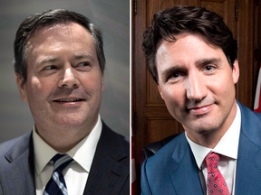 United Conservative Party leader Jason Kenney and Prime Minister Justin Trudeau.