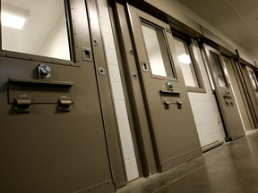 A corridor and cell doors at Toronto South Detention Centre, seen on Thursday October 3, 2013.