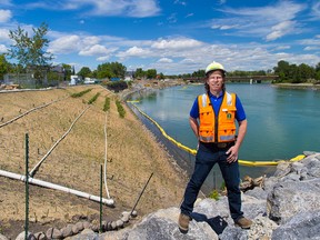 David DePape, resource manager with the Fisheries Habitat and Sustainability program at Alberta Environment and Parks is coordinating a bioengineering project to rehabilitate a section of river bank along the Bow River.