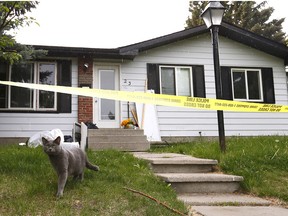 Calgary police investigate a suspicious death at Margate Place N.E. in Calgary on Saturday June 9, 2018. Darren Makowichuk/Postmedia