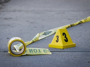 Police tape at a crime scene in Calgary.