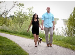 Michael Rosentreter and Vanessa Rosentreter-Liang pose near Crestmont in the community of Crestmont.