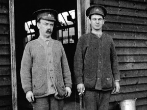 John George Pattison, left, enlisted in the First World War to help protect his 16-year-old son Henry, who had already enlisted.