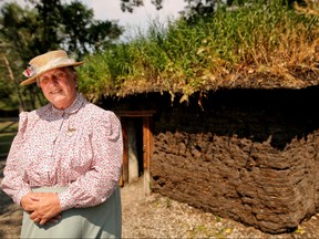 Barb Saunders outside the Sod Shack at Heritage Park in Calgary, on Thursday August 2, 2018. Leah Hennel/Postmedia