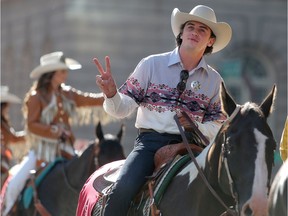 Calgary Stampede parade marshall, Olympic snowboarder Mark McMorris during the 2018 Stampede Parade in Calgary, on Friday July 6, 2018.