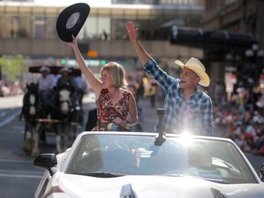 Premier Rachel Notley and Alberta Finance Minister Joe Ceci during the 2018 Calgary Stampede Parade on Friday July 6, 2018. Leah Hennel/Postmedia
