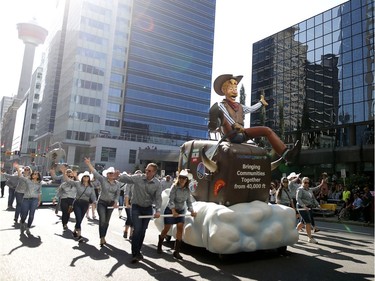 The Westjet float during the 2018 Calgary Stampede Parade on Friday July 6, 2018. Leah Hennel/Postmedia